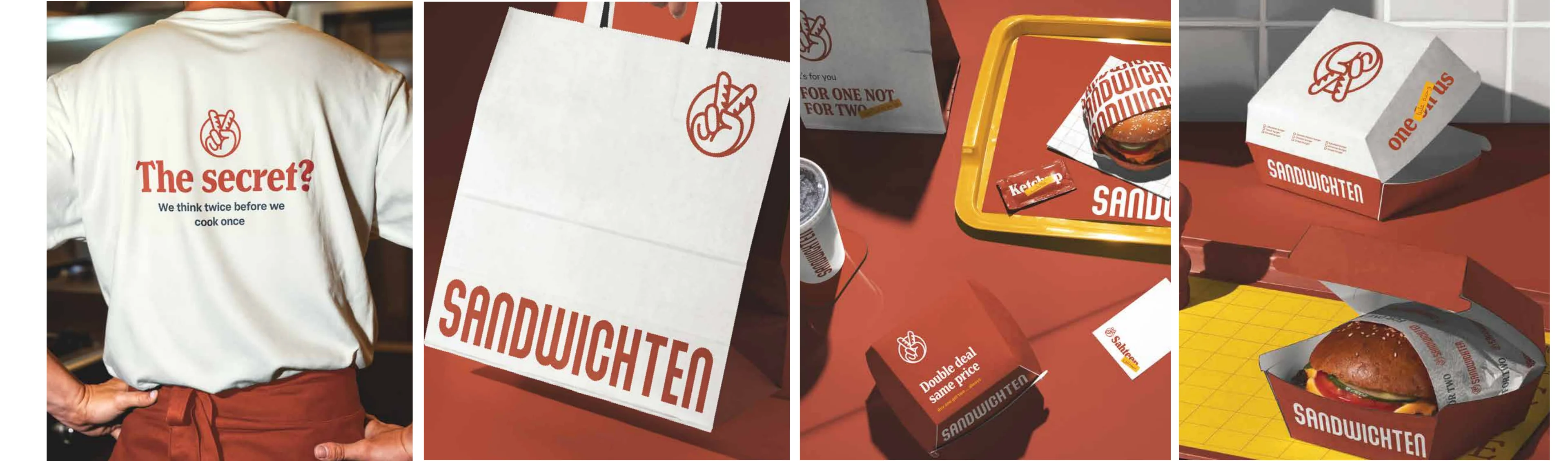 Sandwichten uniforms, bags, trays and burger boxes