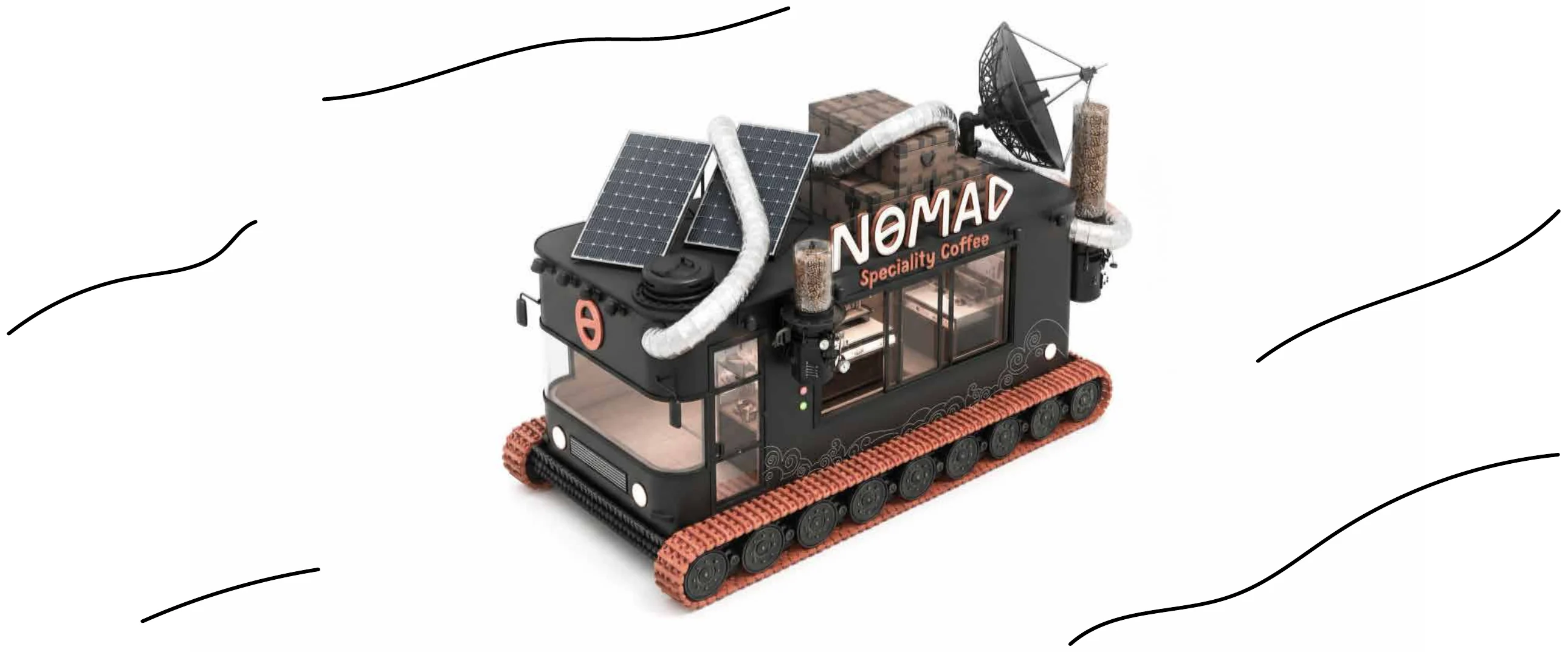 3D study of the Nomad expedition coffee truck