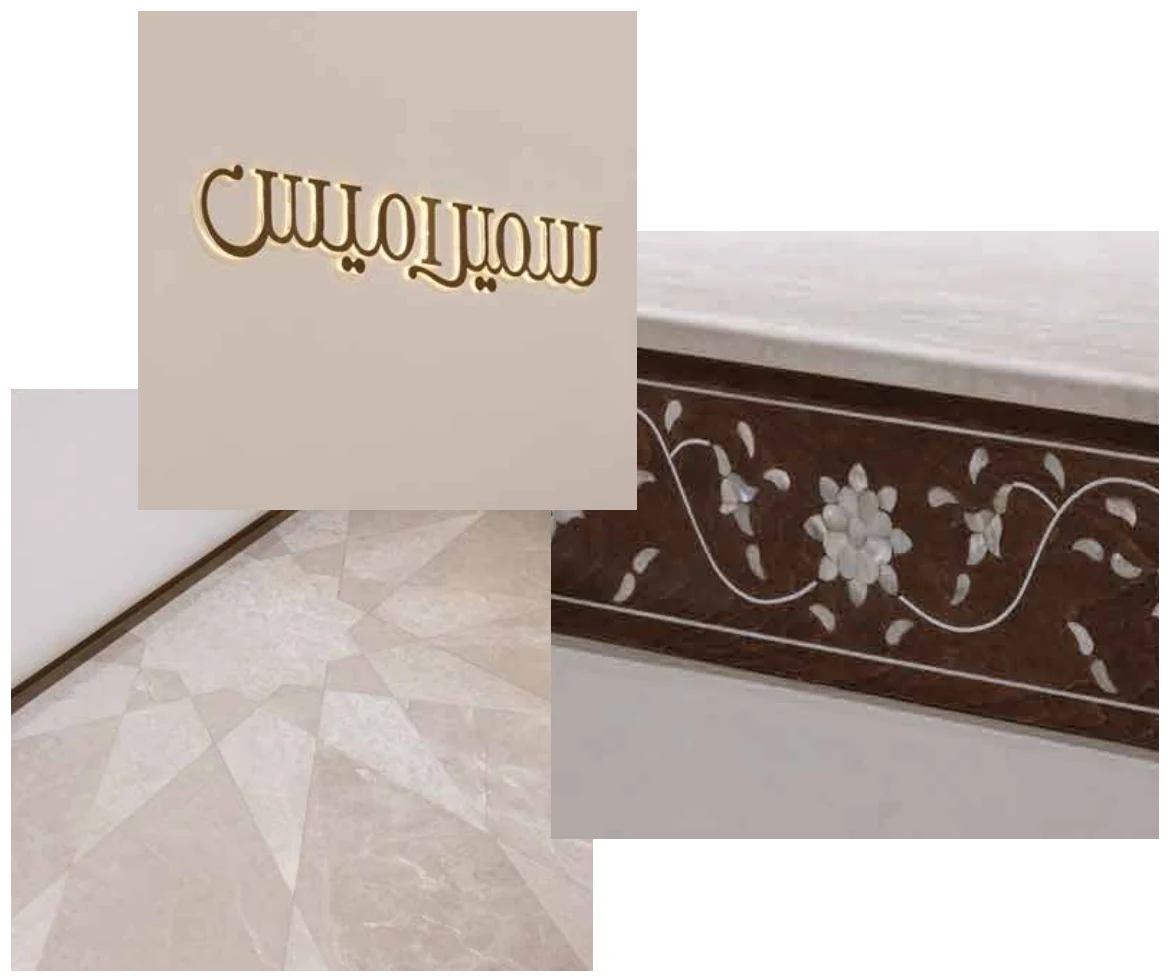 Semiramis packaging and inlaid counter detail